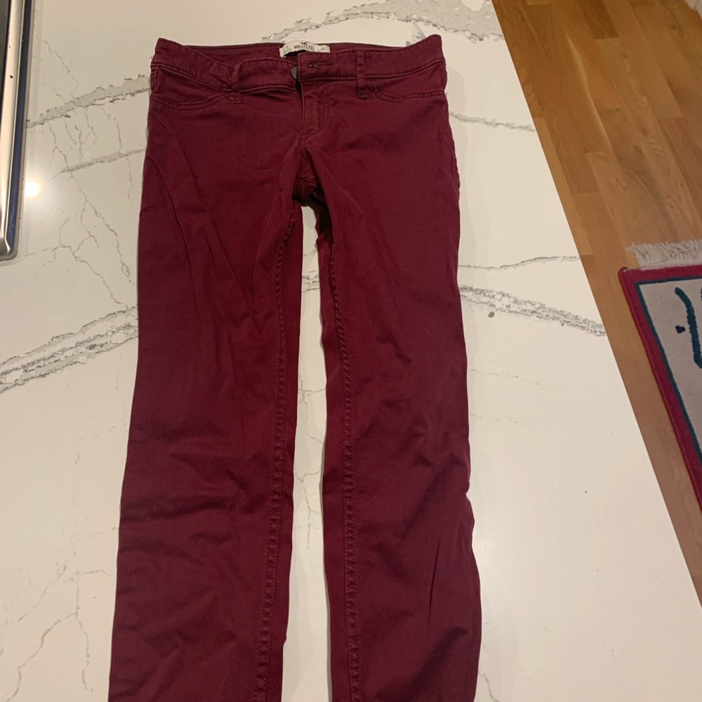 Hollister Co. maroon skinny jeans size 0